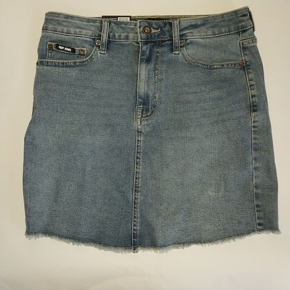 DKNY Jeans Women's 17 inch Mid Rise Denim Skirt Size 6 Laguna